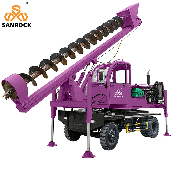 Multifunctional Pile Driver Machine 6m Depth Ground Rotary Borehole Hydraulic Pile Driver